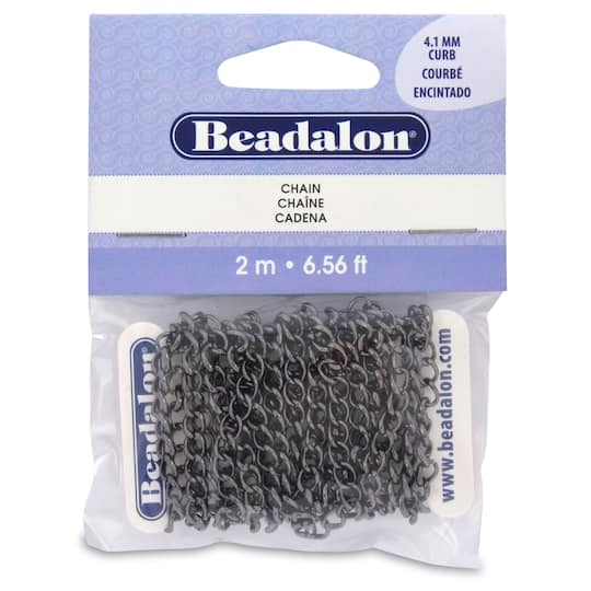 Beadalon&#xAE; 6.5ft. Hematite Curb Metal Chain